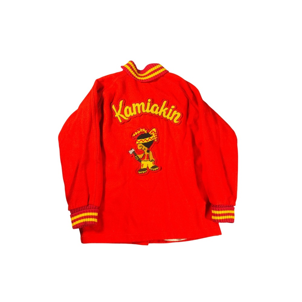 Vintage 1981 Kamiakin High School Letterman Varsity Jacket Red Wool Patched XL